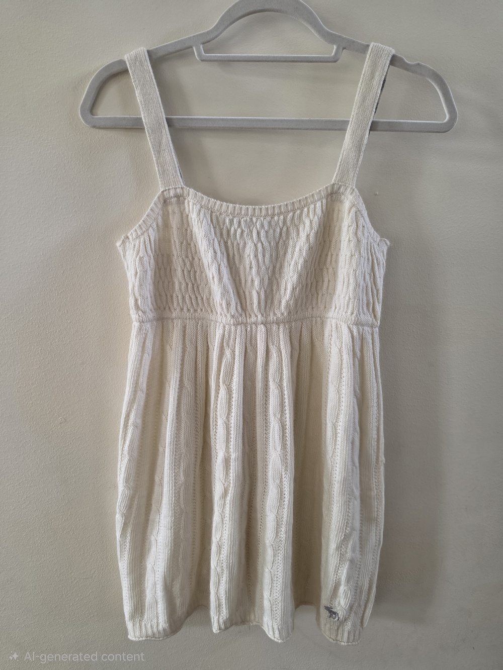 Abercrombie & Fitch 2000s Cream Knit Tank Tunic Top Size M *with defect